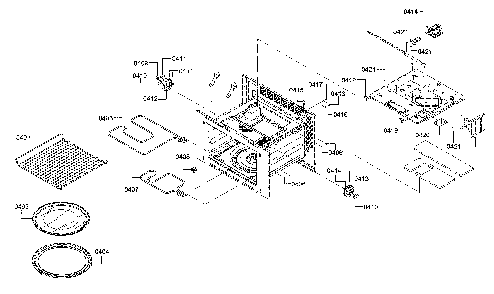 Broil & bake elements Diagram and Parts List for HMCP0252UC 01 Bosch Microwave