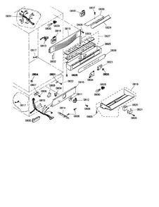 Control Panel/freezer Harness Diagram and Parts List for KBURT3665E01  Thermador Refrigerator