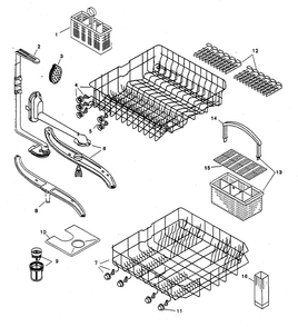 Racks Diagram and Parts List for SHU3307UC 12 Bosch Dishwasher