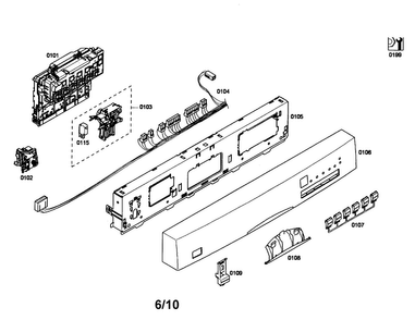Control Unit/facia Panel Diagram and Parts List for SHE43F15UC 60 Bosch Dishwasher