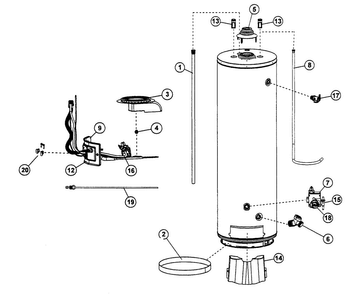 Part Location Diagram of 9006907 Maytag Water heater burner assembly