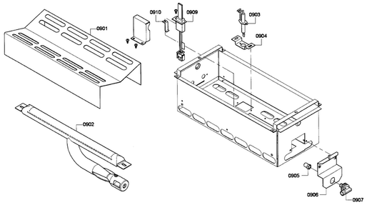 Oven Burner Diagram and Parts List for PRL486EDPG01  Thermador Range