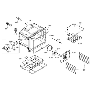 Oven Upper Diagram and Parts List for HBN5650UC 02 Bosch Wall Oven