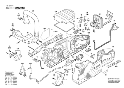 Figure 1 Diagram and Parts List for 3601CB0010 GCS18V-230 Bosch Circular Saw
