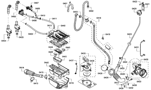 Dispenser Diagram and Parts List for WFVC844PUC 26 Bosch Washer