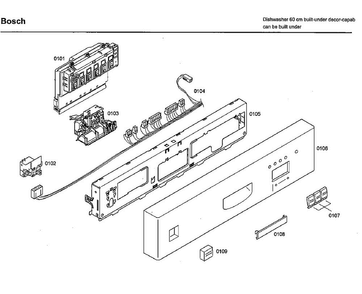 Control Panel Diagram and Parts List for SHU33A02UC 47 Bosch Dishwasher