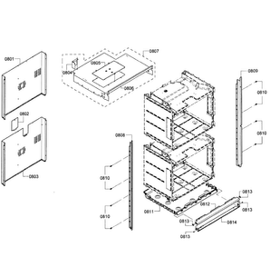 Cabinet Diagram and Parts List for HBL5660UC 09 Bosch Wall Oven