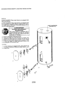 Power Miser 30/40/50/66/82 Gal. Diagram and Parts List for 153327663  Kenmore Water Heater