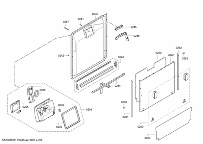 Diagram 2 Diagram and Parts List for SHV9PT53UC-70  Bosch Dishwasher