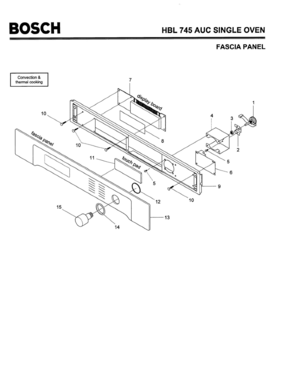 04 - FASCIA PANEL Diagram and Parts List for HBL745AUC(FD8207-)  Bosch Wall Oven