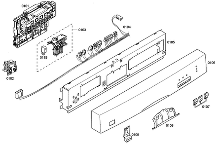 Control Panel Diagram and Parts List for SHE33M06UC 50 Bosch Dishwasher