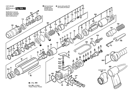 Section 1 Diagram and Parts List for 0607453225  Bosch Screwdriver