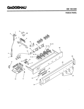 04 - FASCIA PANEL Diagram and Parts List for EB194-630  Bosch Range