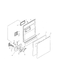 Door Assembly Diagram and Parts List for SHU3305UC 12 Bosch Dishwasher