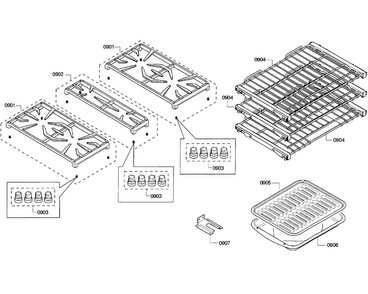 Grates/shelfs Diagram and Parts List for PRD304GHC 08 Thermador Range