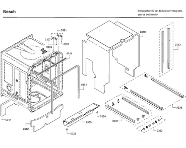 Tub Diagram and Parts List for SHP65T52UC 09 Bosch Dishwasher