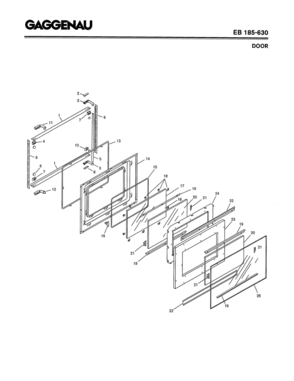 05 - DOOR Diagram and Parts List for EB185-630  Bosch Range