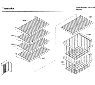 Shelf Asy Diagram and Parts List for T42BD820NS 02 Thermador Refrigerator