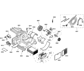 Motor Assy Diagram and Parts List for WTE86300US 04 Bosch Dryer