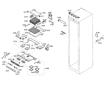 Cabinet Parts Diagram and Parts List for T18ID80NRP 15 Thermador Freezer