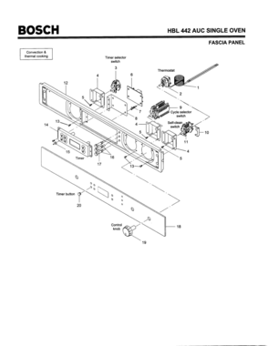 04 - FASCIA PANEL Diagram and Parts List for HBL442AUC(FD8202-)  Bosch Wall Oven