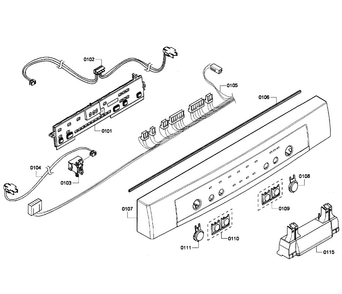 Control Panel Diagram and Parts List for SHE4AM15UC 02 Bosch Dishwasher