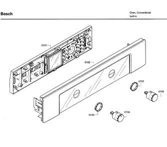 Control Panel Diagram and Parts List for HBL5750UC 09 Bosch Microwave