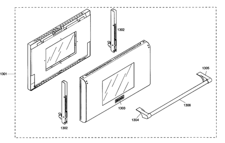 Large Door Diagram and Parts List for PRG486ELG03  Thermador Range