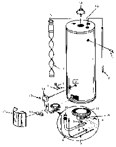 Replacement Parts Diagram and Parts List for 153335651  Kenmore Water Heater