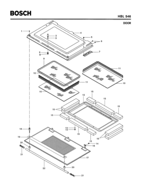05 - DOOR Diagram and Parts List for HBL546  Bosch Range