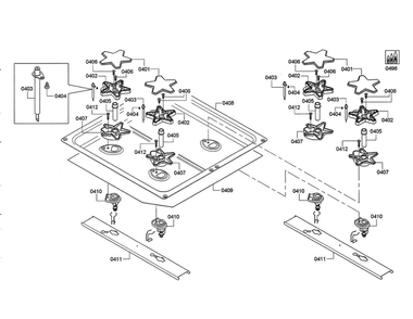Heat Shield/Jet Holder/Burner Cap Diagram and Parts List for PRD48JDSGU 06 Thermador Range