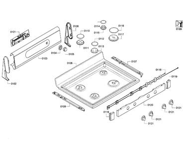 Burners Assy Diagram and Parts List for HGS7282UC 08 Bosch Range
