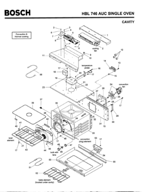 02 - CAVITY Diagram and Parts List for HBL746AUC(FD8207-)  Bosch Wall Oven
