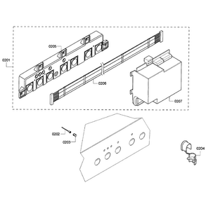 Control Panel Diagram and Parts List for PH30CS 02 Thermador Range Hood