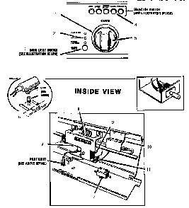 Main Oven Controls, Right Side Diagram and Parts List for GCR486GD  Thermador Range