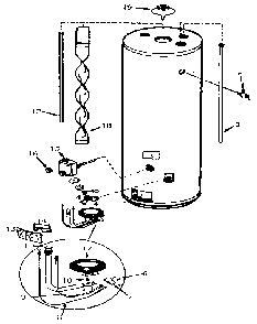 Replacement Parts Diagram and Parts List for 153333430  Kenmore Water Heater