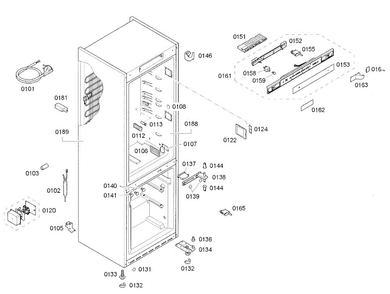 Cabinet Diagram and Parts List for B11CB50SSS 06 Bosch Refrigerator
