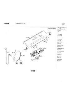 Fascia Panel Diagram and Parts List for WTMC6500UC 01 Bosch Dryer