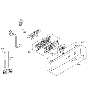 Control Panel Diagram and Parts List for WTC82100US 09 Bosch Dryer