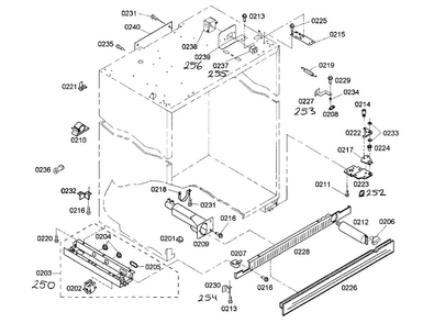 Cabinet Parts Diagram and Parts List for KBUIT4265E 01 Thermador Refrigerator