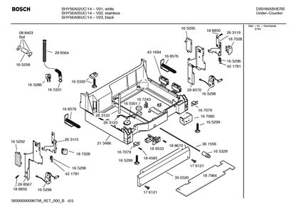 Diagram 5 Diagram and Parts List for SHY56A05UC-14  Bosch Dishwasher
