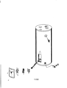 30 Gallon Electric Water Heater Diagram and Parts List for 153312160  Kenmore Water Heater