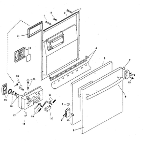 Door Assy Diagram and Parts List for SHU9922UC 12 Bosch Dishwasher