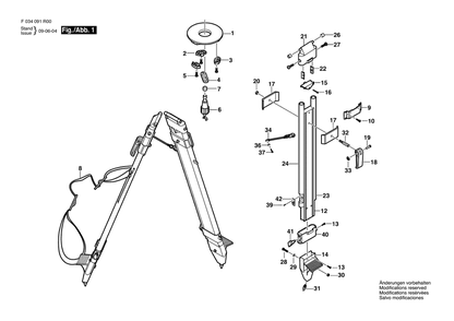 Diagram Diagram and Parts List for RT20FG F 034 091 R00 Bosch Tool Stand & Cart