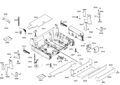 Base Diagram and Parts List for SHX57C05UC 48 Bosch Dishwasher
