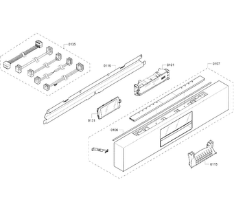 Control Panel Diagram and Parts List for SHE8PT55UC 01 Bosch Dishwasher