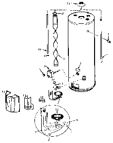 Replacement Parts Diagram and Parts List for 153334351  Kenmore Water Heater