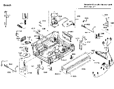 Base Diagram and Parts List for SHE89PW55N 01 Bosch Dishwasher