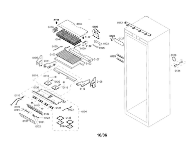 Freezer Section Diagram and Parts List for T30IF70NSP-03  Thermador Freezer