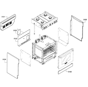 Cabinet 1 Diagram and Parts List for PRD304GHC 08 Thermador Range